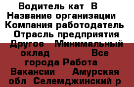 Водитель кат."ВCE › Название организации ­ Компания-работодатель › Отрасль предприятия ­ Другое › Минимальный оклад ­ 20 000 - Все города Работа » Вакансии   . Амурская обл.,Селемджинский р-н